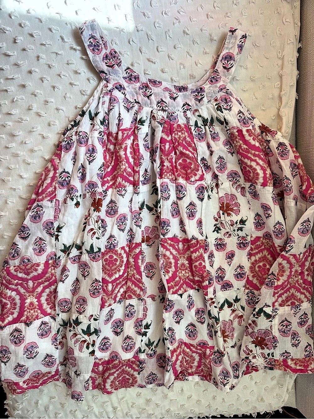 Roller Rabbit Floral Block patchwork Print Dress Girls 4